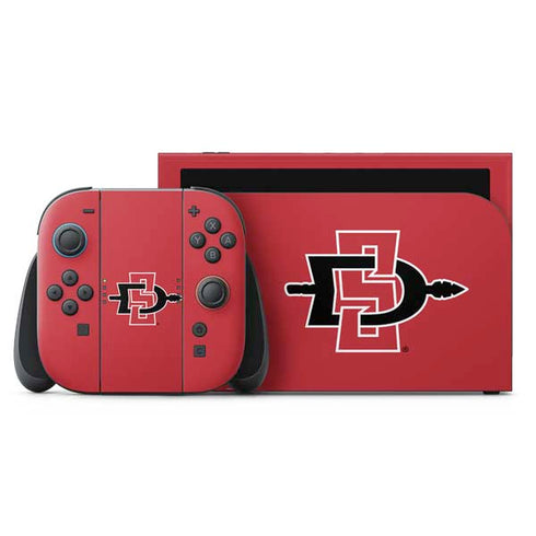 San Diego State University Aztecs Red Logo Nintendo Switch 2 (2025) with Joy-Con Skin