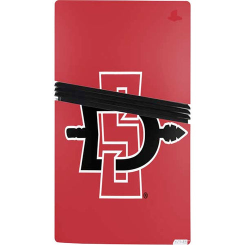 San Diego State University Aztecs Red Logo PS5 Pro Console Skin