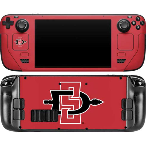 San Diego State University Aztecs Red Logo Steam Deck Handheld Gaming Computer OLED Skin