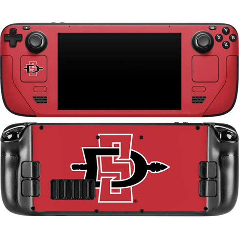 San Diego State University Aztecs Red Logo Steam Deck Handheld Gaming Computer Skin