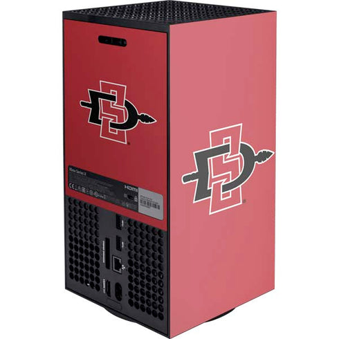 San Diego State University Aztecs Red Logo XBox Series X Digital Edition Console Skin