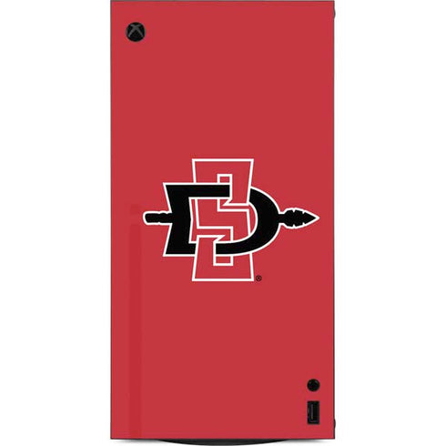 San Diego State University Aztecs Red Logo XBox Series X Digital Edition Console Skin