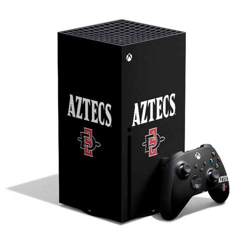 San Diego State University Aztecs Black XBox Series X Digital Edition Bundle Skin