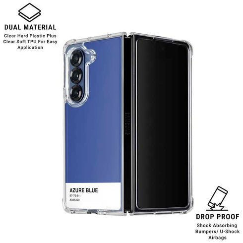 Azure Blue Galaxy Z Fold6 Clear Case