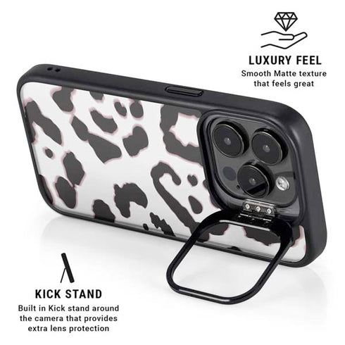 B&W Leopard iPhone 14 Pro Max Kickstand Case