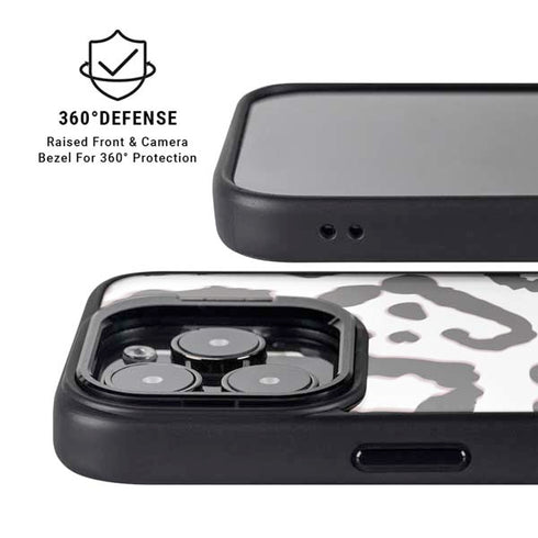 B&W Leopard iPhone 14 Pro Max Kickstand Case