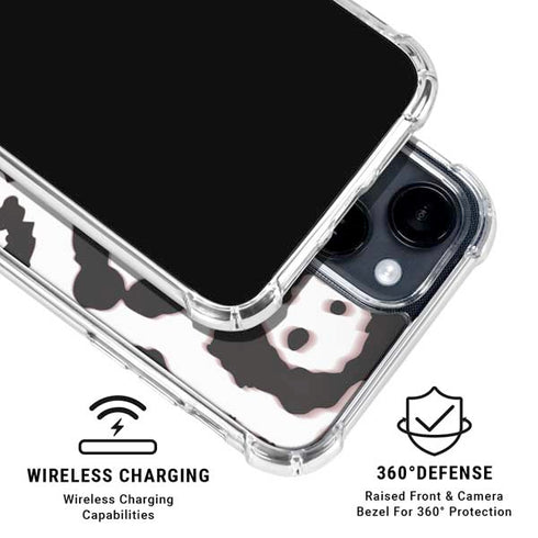 B&W Leopard iPhone 15 Clear Case