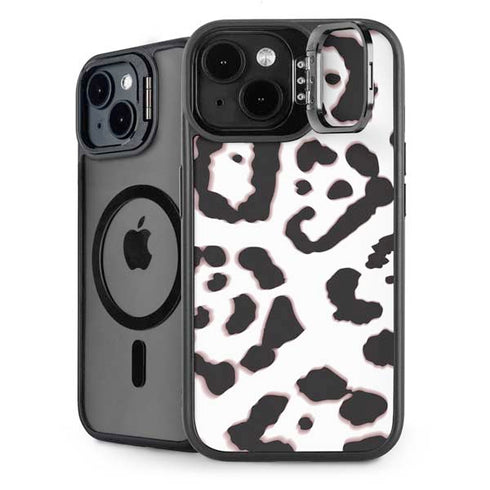 B&W Leopard iPhone 15 Kickstand Case