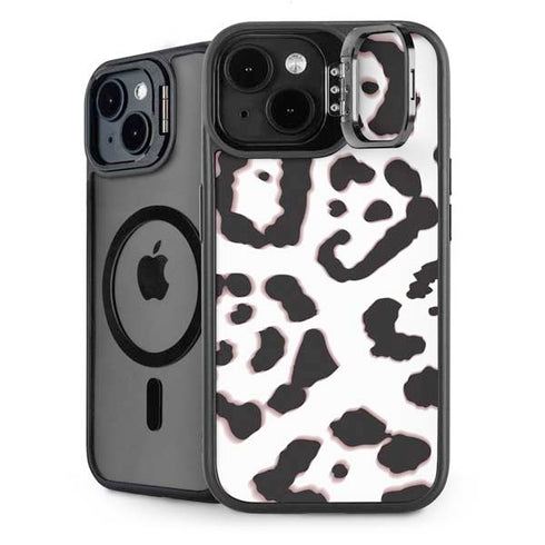 B&W Leopard iPhone 15 Plus Kickstand Case