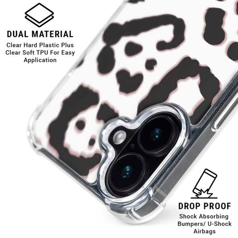 B&W Leopard iPhone 16 Plus Clear Case