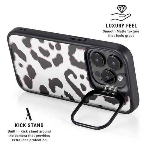 B&W Leopard iPhone 16 Pro Kickstand Case