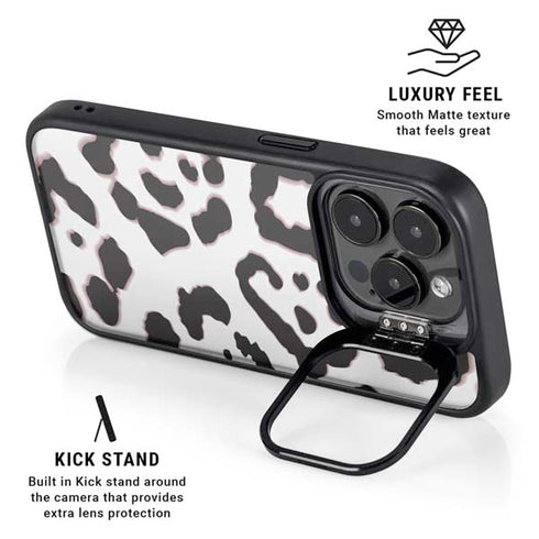 B&W Leopard iPhone 16 Pro Max Kickstand Case