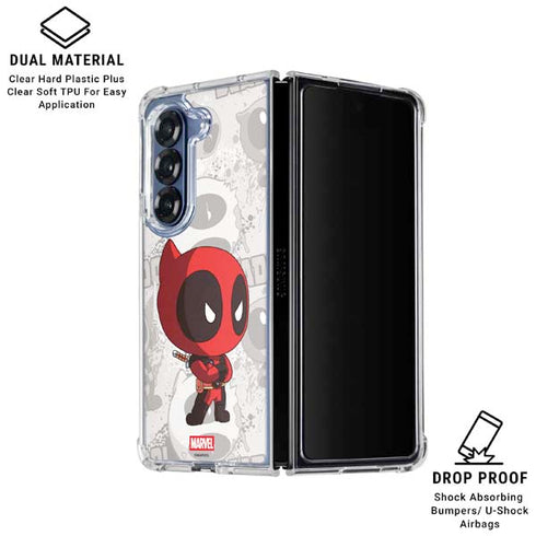 Marvel Deadpool Babypool Galaxy Z Fold6 Clear Case