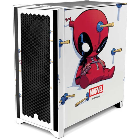 Marvel Deadpool Babypool Playing Corsair 4000D Tempered Glass Mid-Tower ATX Case Skin