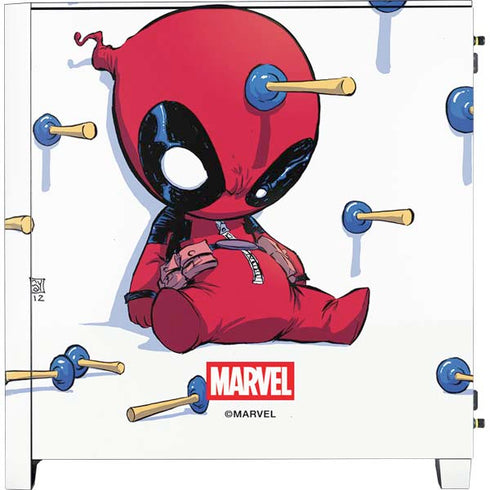Marvel Deadpool Babypool Playing Corsair 4000D Tempered Glass Mid-Tower ATX Case Skin