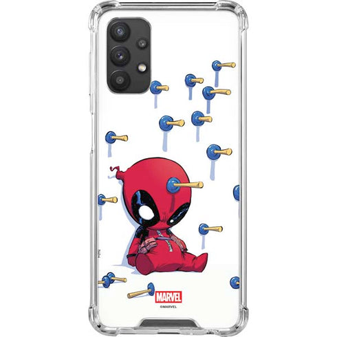 Marvel Deadpool Babypool Playing Galaxy A32 5G Clear Case