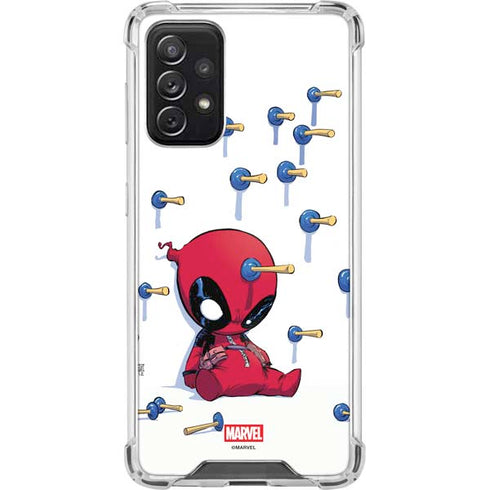 Marvel Deadpool Babypool Playing Galaxy A72 5G Clear Case
