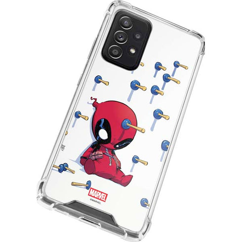 Marvel Deadpool Babypool Playing Galaxy A72 5G Clear Case