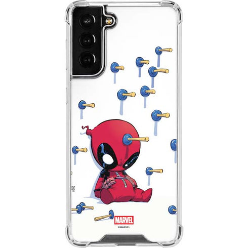 Marvel Deadpool Babypool Playing Galaxy S21 FE Clear Case