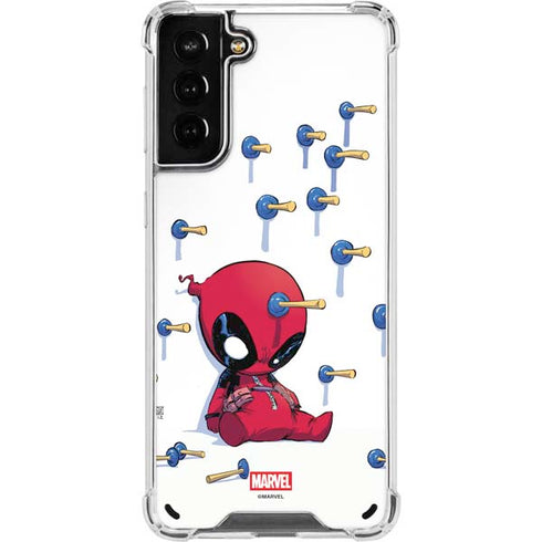 Marvel Deadpool Babypool Playing Galaxy S21 Plus 5G Clear Case
