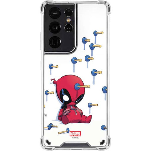 Marvel Deadpool Babypool Playing Galaxy S21 Ultra 5G Clear Case