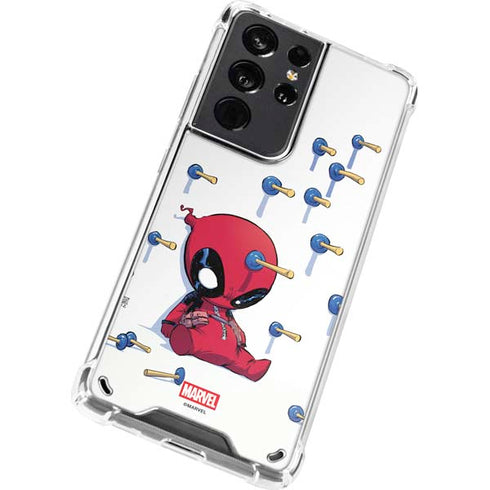 Marvel Deadpool Babypool Playing Galaxy S21 Ultra 5G Clear Case
