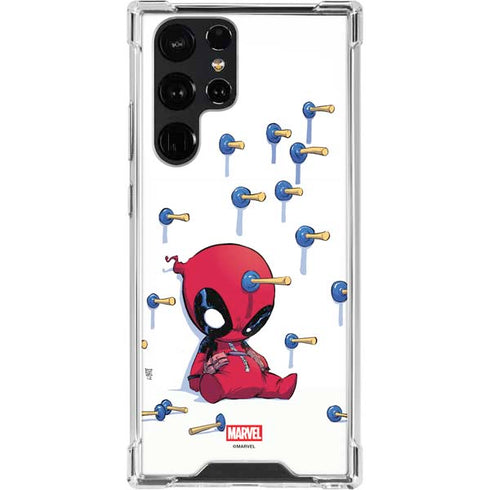 Marvel Deadpool Babypool Playing Galaxy S22 Ultra Clear Case