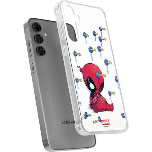 Marvel Deadpool Babypool Playing Galaxy S24 Plus Clear Case