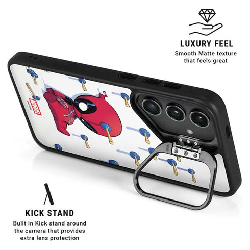 Marvel Deadpool Babypool Playing Galaxy S24 Plus Kickstand Case