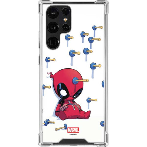 Marvel Deadpool Babypool Playing Galaxy S24 Ultra Clear Case