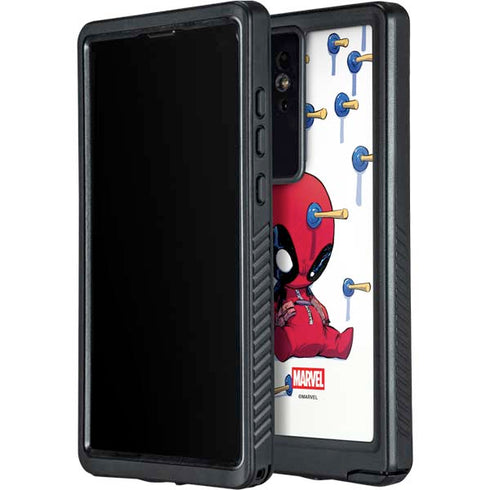 Marvel Deadpool Babypool Playing Galaxy S24 Ultra Waterproof Case
