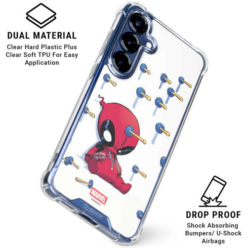 Marvel Deadpool Babypool Playing Galaxy S25 FE Clear Case