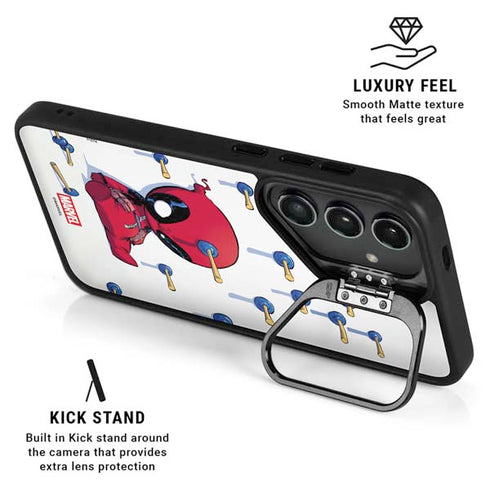 Marvel Deadpool Babypool Playing Galaxy S25 Kickstand Case