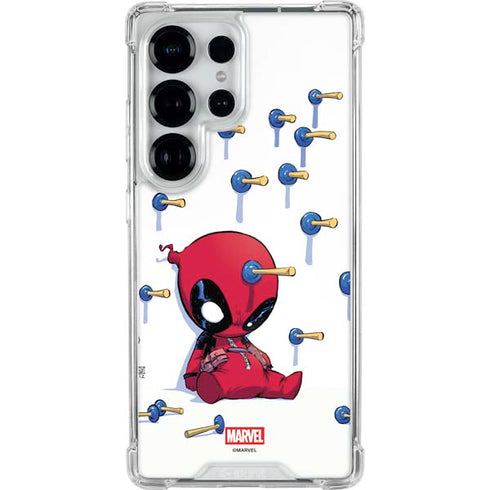 Marvel Deadpool Babypool Playing Galaxy S25 Ultra Clear Case