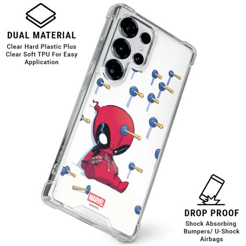 Marvel Deadpool Babypool Playing Galaxy S25 Ultra Clear Case