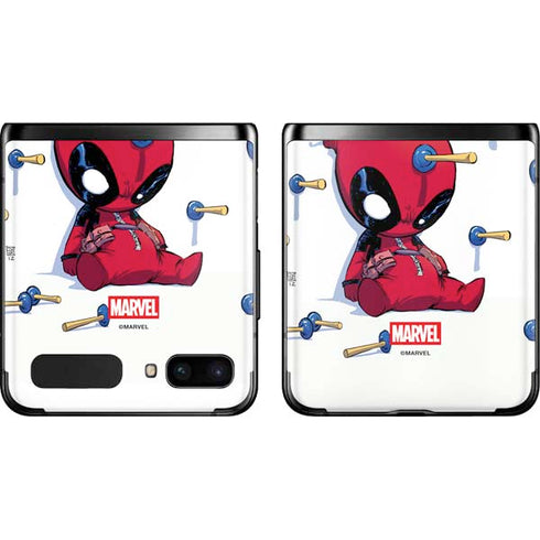 Marvel Deadpool Babypool Playing Galaxy Z Flip Skin