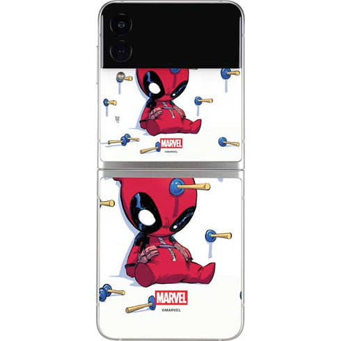 Marvel Deadpool Babypool Playing Galaxy Z Flip3 5G Skin
