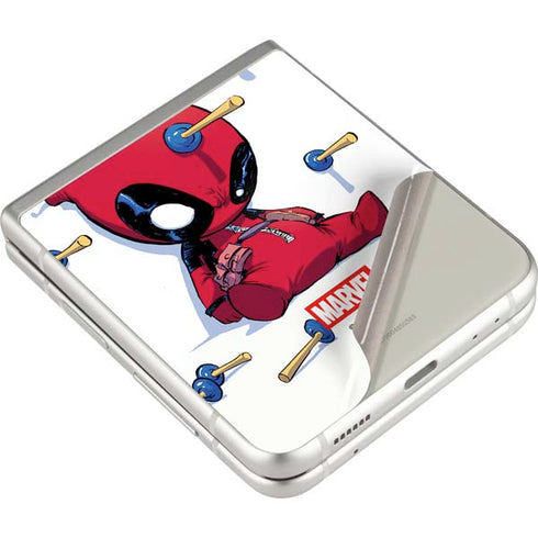 Marvel Deadpool Babypool Playing Galaxy Z Flip3 5G Skin