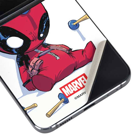 Marvel Deadpool Babypool Playing Galaxy Z Flip5 5G Skin