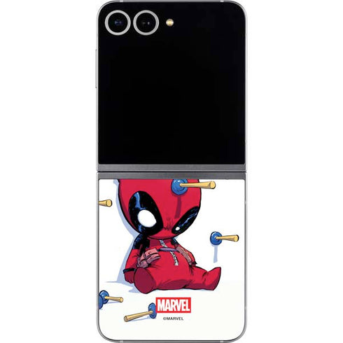 Marvel Deadpool Babypool Playing Galaxy Z Flip6 Skin