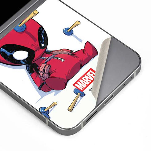 Marvel Deadpool Babypool Playing Galaxy Z Flip6 Skin