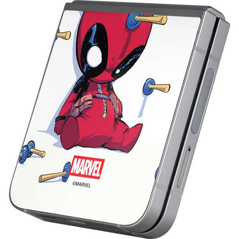 Marvel Deadpool Babypool Playing Galaxy Z Flip6 Skin