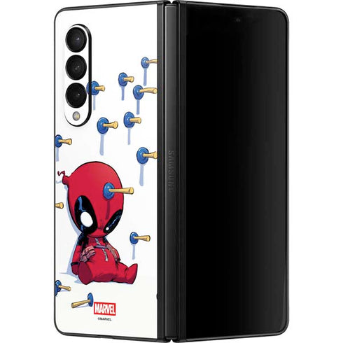 Marvel Deadpool Babypool Playing Galaxy Z Fold3 5G Skin