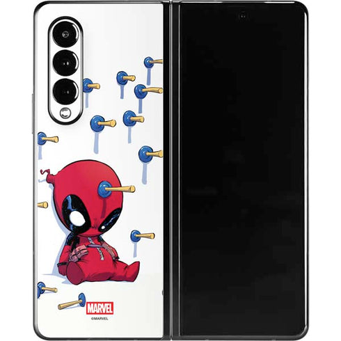 Marvel Deadpool Babypool Playing Galaxy Z Fold3 5G Skin