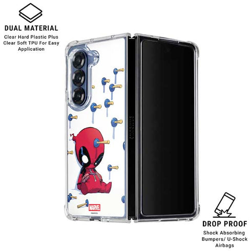 Marvel Deadpool Babypool Playing Galaxy Z Fold6 Clear Case