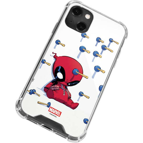 Marvel Deadpool Babypool Playing iPhone 13 Mini Clear Case