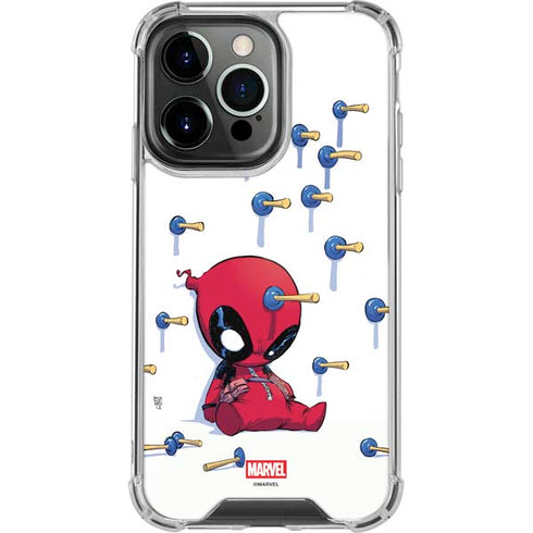 Marvel Deadpool Babypool Playing iPhone 13 Pro Clear Case