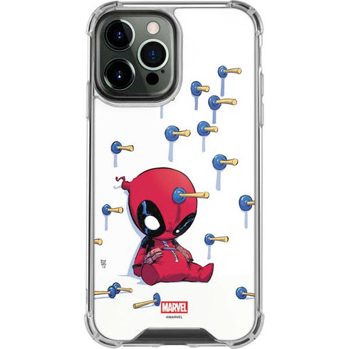 Marvel Deadpool Babypool Playing iPhone 13 Pro Max Clear Case