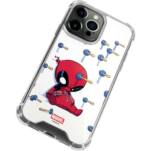Marvel Deadpool Babypool Playing iPhone 13 Pro Max Clear Case