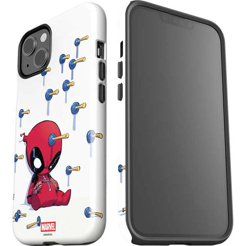 Marvel Deadpool Babypool Playing iPhone 14 Plus Impact Case